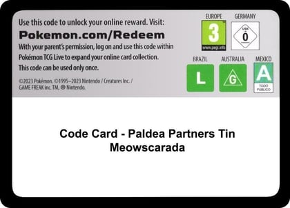 Code Card - Paldea Partners Tin (Meowscarada), Miscellaneous Cards & Products P616214