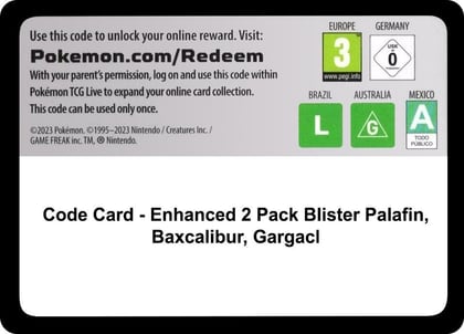 Code Card - Enhanced 2-Pack Blister Pack [Palafin, Baxcalibur & Garganacl], Miscellaneous Cards & Products P616943