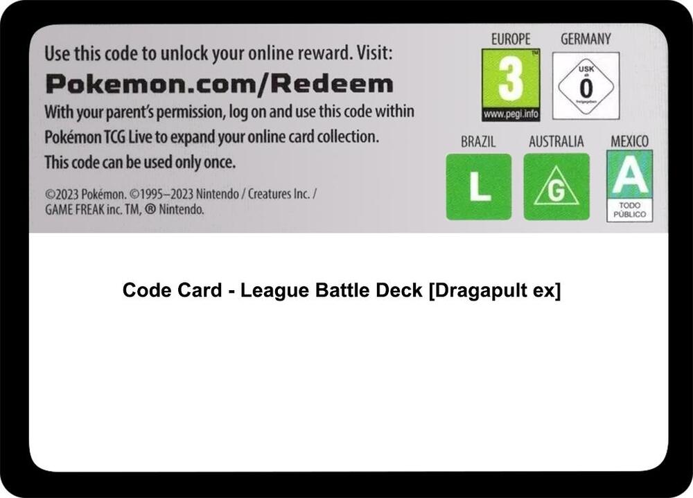 Code Card - League Battle Deck [Dragapult ex], Miscellaneous Cards & Products P629569