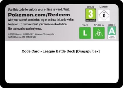 Code Card - League Battle Deck [Dragapult ex], Miscellaneous Cards & Products P629569