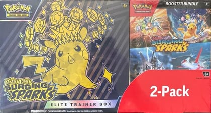 Costco Pokemon Surging Sparks 2-Pack Trainer Box and Booster Bundle, Miscellaneous Cards & Products P650397