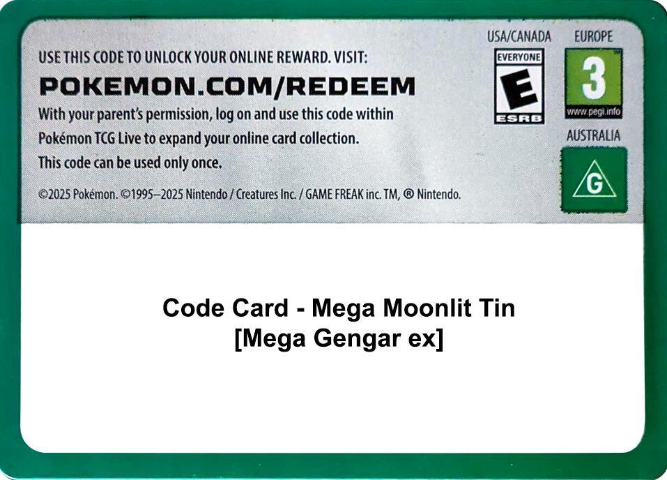 Code Card - Mega Moonlit Tin [Mega Gengar ex], Miscellaneous Cards & Products P696610