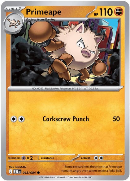Primeape, ME05: Pitch Black 043/084