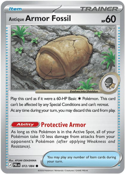 Antique Armor Fossil, ME05: Pitch Black 072/084