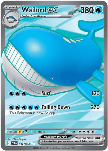 Wailord ex - 097/084, ME05: Pitch Black 097/084