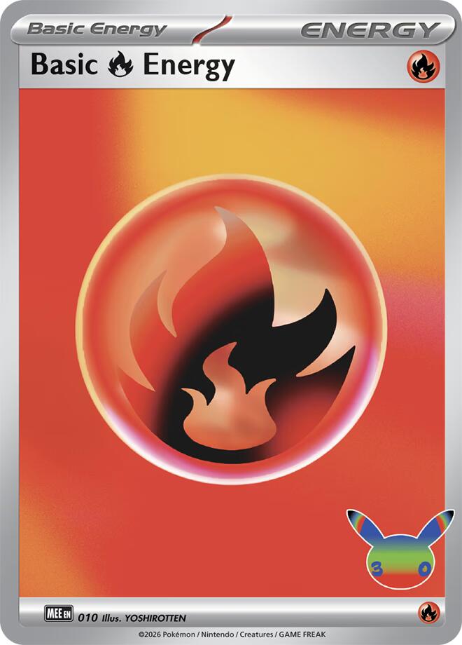 Basic Fire Energy - 010 (30th Celebration), MEE: Mega Evolution Energies 010
