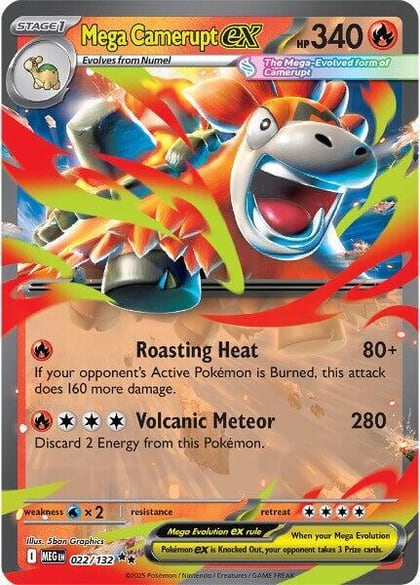 Mega Camerupt ex - 022/132, ME01: Mega Evolution 022/132
