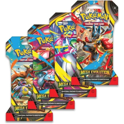 Mega Evolution Sleeved Booster Pack Art Bundle [Set of 4], ME01: Mega Evolution P644355