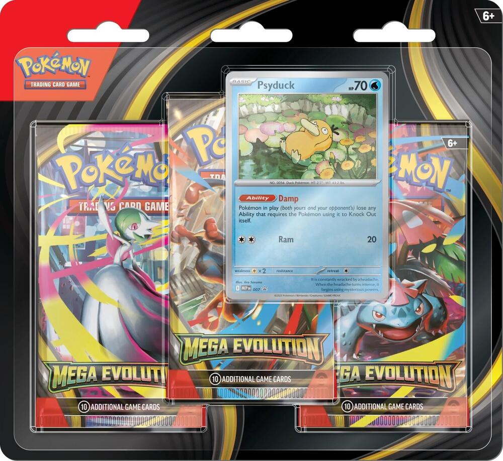 Mega Evolution 3 Pack Blister [Psyduck], ME01: Mega Evolution P644357