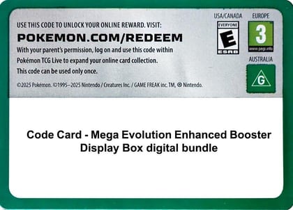 Code Card - Mega Evolution Enhanced Booster Display Box digital bundle, ME01: Mega Evolution P656937
