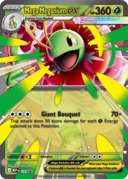Mega Meganium ex - 034, ME: Mega Evolution Promo 034