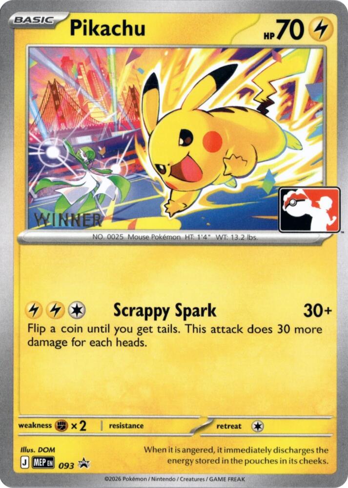 Pikachu - 093 (Winner), ME: Mega Evolution Promo 093