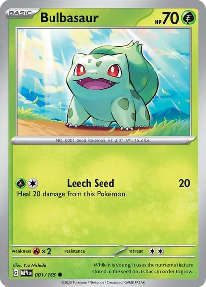 Bulbasaur - 001/165, SV: Scarlet & Violet 151 001/165