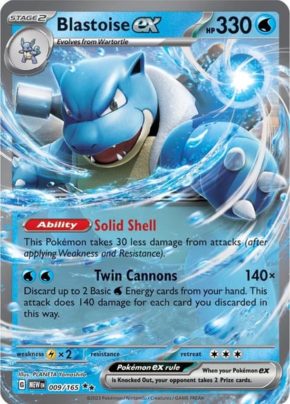 Blastoise ex - 009/165, SV: Scarlet & Violet 151 009/165