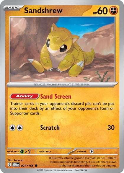 Sandshrew, SV: Scarlet & Violet 151 027/165