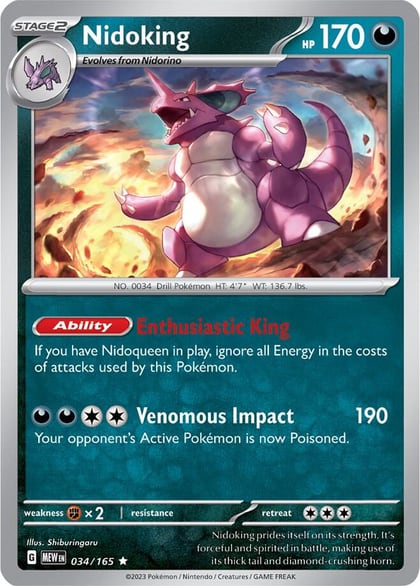 Nidoking - 034/165, SV: Scarlet & Violet 151 034/165