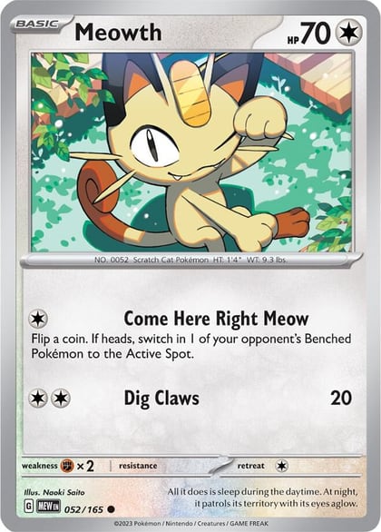 Meowth, SV: Scarlet & Violet 151 052/165