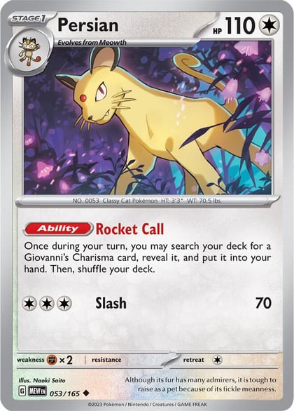 Persian, SV: Scarlet & Violet 151 053/165
