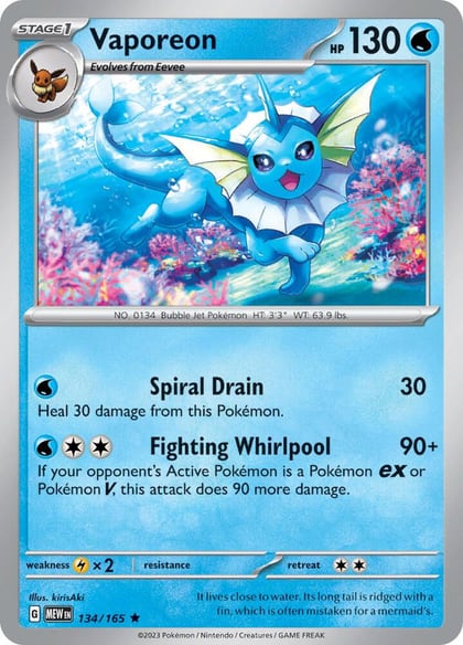 Vaporeon, SV: Scarlet & Violet 151 134/165