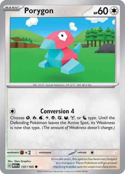 Porygon, SV: Scarlet & Violet 151 137/165