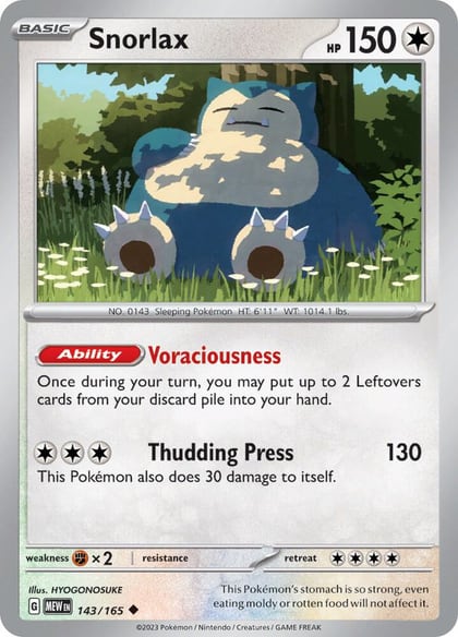 Snorlax, SV: Scarlet & Violet 151 143/165