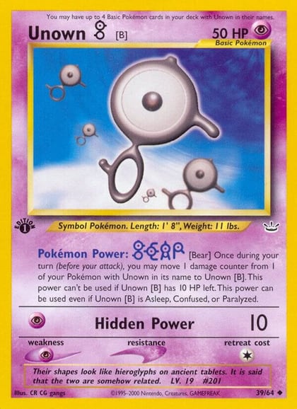 Unown [B], Neo Revelation 39/64