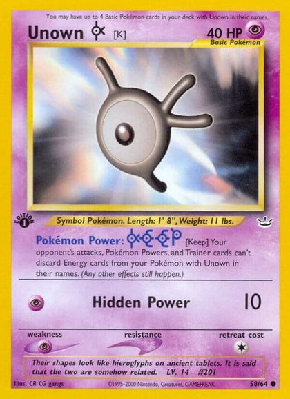 Unown [K], Neo Revelation 58/64