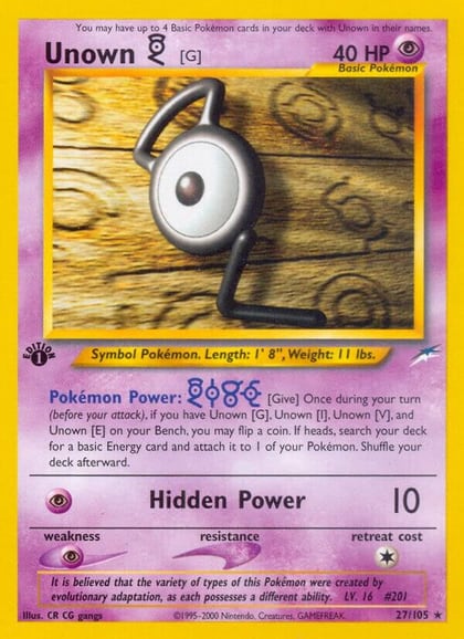 Unown [G], Neo Destiny 027/105