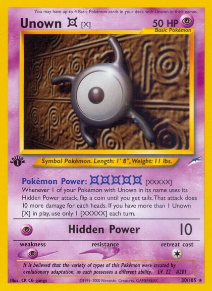 Unown [X], Neo Destiny 030/105