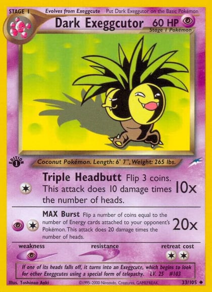 Dark Exeggcutor, Neo Destiny 033/105