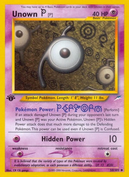 Unown [P], Neo Destiny 058/105