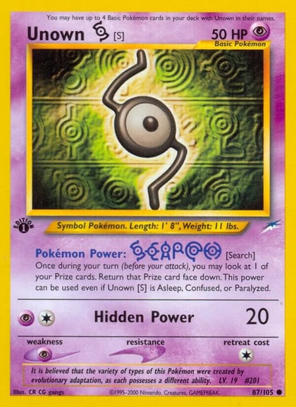 Unown [S], Neo Destiny 087/105