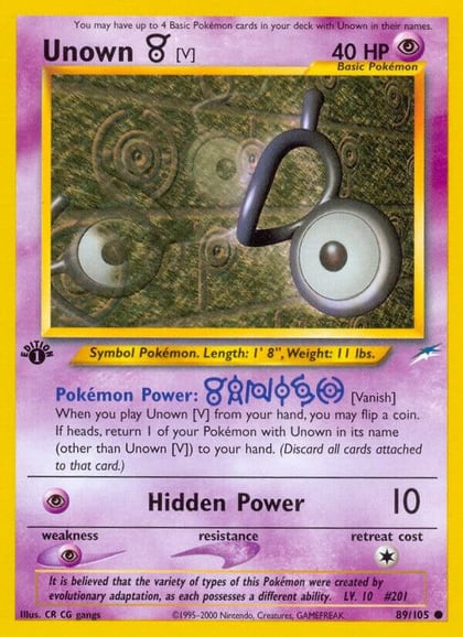 Unown [V], Neo Destiny 089/105