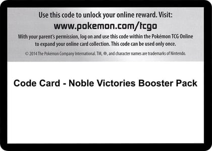 Code Card - Noble Victories Booster Pack, Noble Victories P280535