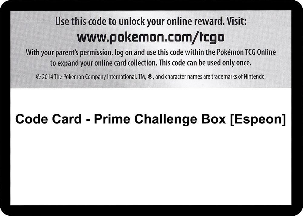 Code Card - Prime Challenge Box [Espeon], Noble Victories P280539