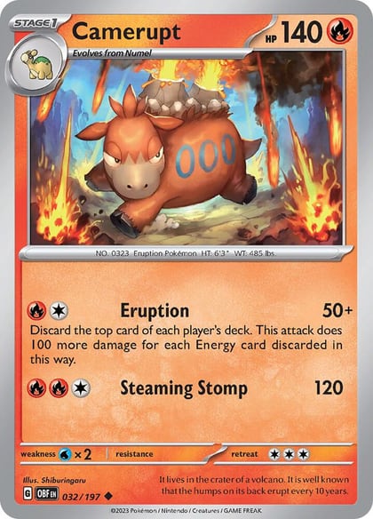 Camerupt, SV03: Obsidian Flames 032/197