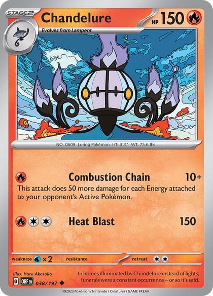Chandelure, SV03: Obsidian Flames 038/197