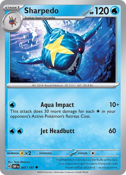 Sharpedo, SV03: Obsidian Flames 047/197