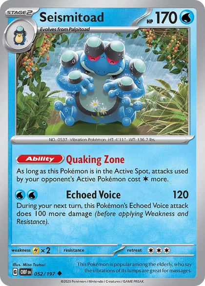 Seismitoad, SV03: Obsidian Flames 052/197