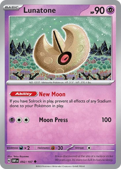 Lunatone, SV03: Obsidian Flames 092/197