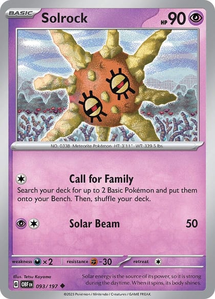 Solrock, SV03: Obsidian Flames 093/197