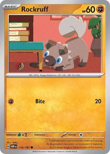 Rockruff, SV03: Obsidian Flames 116/197