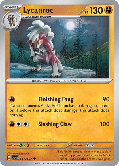Lycanroc, SV03: Obsidian Flames 117/197