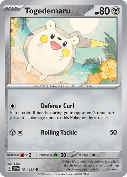 Togedemaru, SV03: Obsidian Flames 151/197