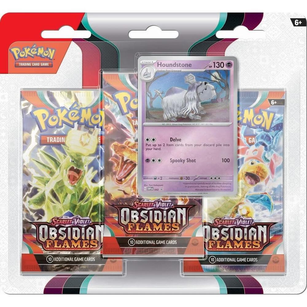 Obsidian Flames 3 Pack Blister [Houndstone], SV03: Obsidian Flames P501260