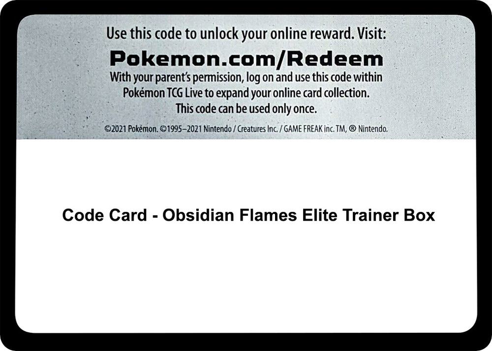 Code Card - Obsidian Flames Elite Trainer Box, SV03: Obsidian Flames P512039