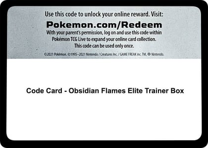 Code Card - Obsidian Flames Elite Trainer Box, SV03: Obsidian Flames P512039
