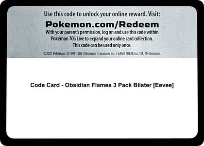Code Card - Obsidian Flames 3 Pack Blister [Eevee], SV03: Obsidian Flames P512623