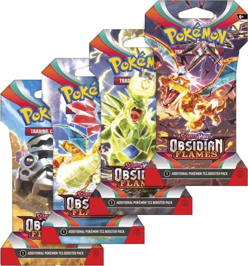 Obsidian Flames Sleeved Booster Pack Art Bundle [Set of 4], SV03: Obsidian Flames P513422