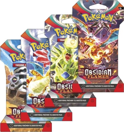 Obsidian Flames Sleeved Booster Pack Art Bundle [Set of 4], SV03: Obsidian Flames P513422